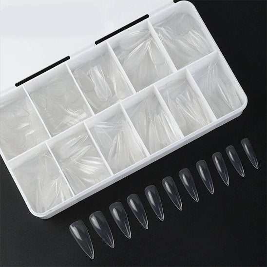 Coffret de capsules faux ongles stiletto multi-tailles